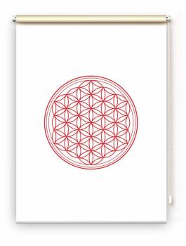 Rollo Blume des Lebens red  blanco - Sichtschutz Extartiqe